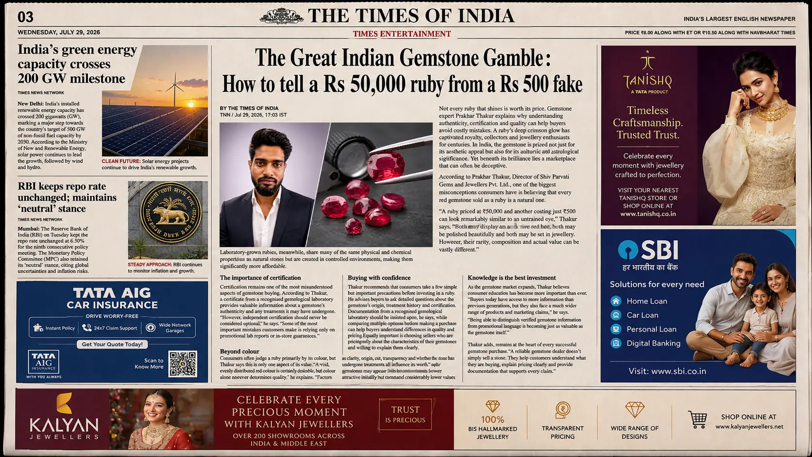The Times of India Article